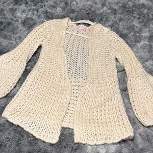 Pink Lily Cream Knit Cardigan